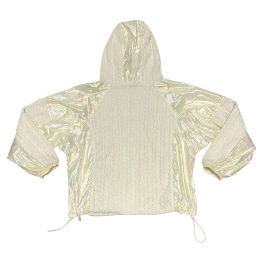 Free People Movement Knit 1/2 Zip Sweetest Pulllover Sweater Ivory Iridescent L - Picture 5 of 8